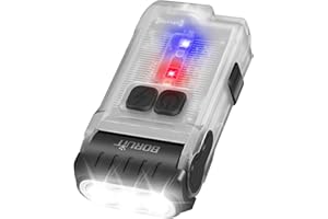 BORUIT V15 Latarka LED ładowalna 1200LM jasna mini latarka brelok z magnesem 80° obrotowa, 10 trybów IP67 wodoodporna mała latarka do przetrwania na kempingu w sytuacjach awaryjnych (Biały)