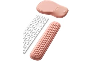 Meatanty Ergonomic Keyboard Wrist Rest & Mouse Mat with Wrist Support – Pink Memory Foam Cushion Set for Typing, Gaming, Office, Laptop & Computer Use
