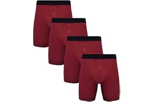 ZLYC Męskie Bawełna Bokserki z Długimi Nogawkami,3/4 Sztuki