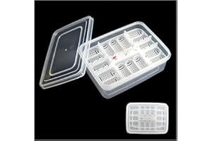 CAASFOOY Vassoio per incubatrice per uova di rettili, Scatola da cova, scatola per allevamento di rettili,Incubatrice da cova trasparente per uova con 16 griglie - Scatola di incubazione, vassoio da cova