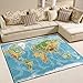 Produktbild XiangHeFu Personalisierte Bereich Teppiche Physikalische Karte der Welt 3 'x2' (91,4 x 61 cm) Boden Fußmatten Matte Weich Für Wohnzimmer Schlafzimmer Home Küche dekorativ 63x48 Inches Image 1745
