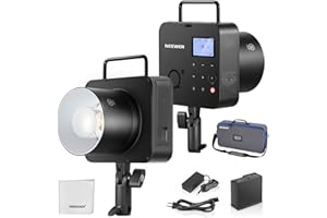 NEEWER Q4 400 Ws 2,4 G TTL Outdoor Studioblitz (Neuer Look), 1/8000 s HSS/2800 mAh Akku/30 W Einstelllampe/400 volle Leistung, Blitzlicht, Fotografie, Bowens Montage, Monolight mit Reinigungstuch