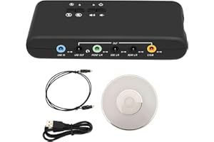 Ouitble USB 7.1 Soundkarte Extern 8-Kanal 12Mbps USB 2.0 Soundbox Stereo Audio Adapter für PC, 32 kHz/44 kHz/48 kH Abtastrate Externe Soundkarten für Wins 98/ME/2000/XP/Vista/OS X and Laptop 91