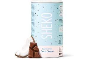 SHEKO Coconut Choco Slimming Replacement Meal - 21 Protein Shakes | Meal Substitute & Slimming Replacement Meals for Weight Control · 27 Vitamins & Minerals · Protein · 202 kcal