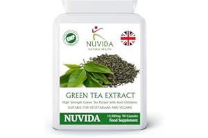 NUVIDA NATURAL HEALTH Green Tea Capsules - 90 High Strength Green Tea Extract Capsules - A Natural Green Tea Supplement and Powerful Antioxidant - Vegan and Vegetarian Friendly