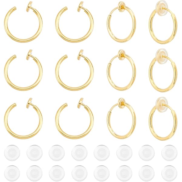 Crochets Pour Boucles D'oreilles Créoles - Lot De 4 En Acier Inoxydable 304, Diamètre 18 Mm - Pour Oreilles Non Percées Et Création Bijoux - 9