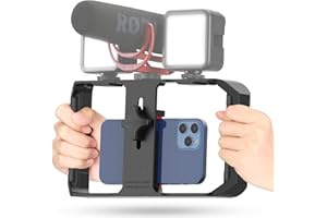ULANZI U Rig Pro Smartphone Video Rig, Filmmaking Case, Phone Video Stabilizer Grip Stativ Halterung für Videomaker Film-Maker Video-Grapher für iPhone XS XS Max XR iPhone X 8 Plus Samsung