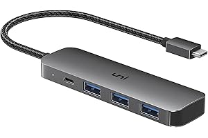 Hub USB C 4 en 1, uni Adaptador 4 en 1 USB Tipo C con 3 USB 3.1 Puerto y USB C PD 100W Puerto (Compatible con Thunderbolt 3), para Macbook Pro, iPad Pro, XPS, Pixelbook etc.