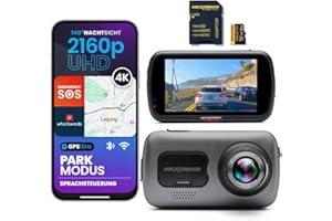 Nextbase® Caméra embarquée avant 622 GW | Mode stationnement 24h/24 et 7j/7 | Caméra embarquée 2160p 30 fps | Écran 3" | Caméra de voiture angle de vision 140 ° Vision nocturne Pro | Carte MicroSD 64