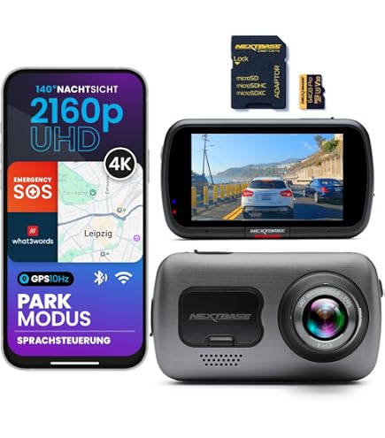 Caméra Embarquée NEXTBASE 522GW + Caméra Arrière Zoom - Double Enregistrement, Vision Nocturne, Alexa