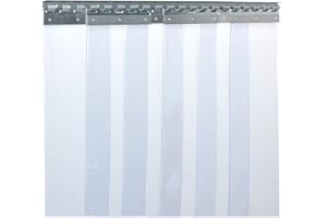 ZETTL GMBH Tenda per cinturino in PVC Tenda elastica industriale 3x300mm, trasparente, completamente preassemblata, guide di montaggio zincate, resistente agli agenti atmosferici, protezione dagli schizzi