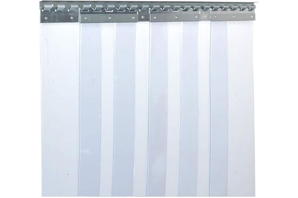 Zettl GmbH rideau à lanières en PVC, lamelles 3x300 mm, LxH 1,00x3,25 m, transparent et préassemblé, pour l'industrie, l'agriculture et la restauration