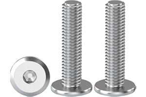 Drenky Viti di Connessione per Mobili, Viti Testa Piatta M6 X 25 mm 20 Pezzi Viti a Testa Piatta Esagonale In Acciaio Inox A2 V2A Viti a Testa Semicircolare Viti a Macchina con Esagono Incassato