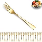 ReaNea Gold Table Forks 24 Pieces, Table Forks Gold Plated Titanium Stainless Steel for Home, Restaurant, Wedding, Parties, E