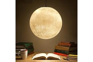 GUANSHAN Moon Lampadario Lampadario Creativo Planet Lampadario Arte Luna Comodino Lampada Da Soffitto Orb Lampada Da Soffitto A Sospensione Luce Lunare Per Camera Da Letto, Sala Da Pranzo, Corridoio
