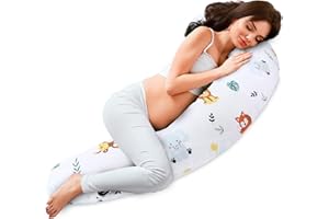 Totsy Baby Seitenschläferkissen 190 cm Komfortkissen Baumwolle - Schlafkissen mit Bezug Seitenschläfer Kissen Body Pillow mit Reißverschluss Safari