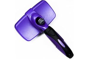 H&A PETCARE Cat and Dog Hair Grooming Comb,Fur Shedding Tool Pet Self-cleaning Slicker Brush, Removes Undercoat Loose Hair,Deshedding Tool for All Kind Of Breeds (PURPLE)