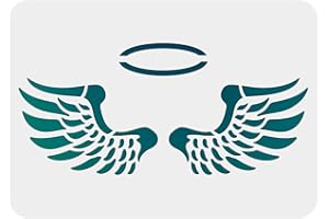 FINGERINSPIRE Angel Wings Stencil 30x21cm Rectangle Wings Painting Stencil Reusable DIY Art Stencil for Walls and Crafts (Plastic)