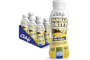 Chiefs® Milk Protein Drink con 25g di proteine e BCAA • Shake ad alto contenuto proteico a basso contenuto di carboidrati • Senza lattosio e senza zuccheri aggiunti • 6 x 330ml (Vanilla Drive)