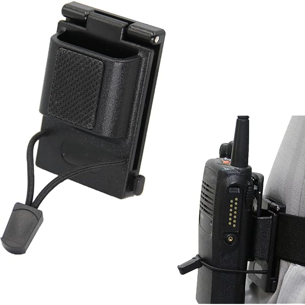 Support Talkie-Walkie Ceinture 25-58mm HYS - Compatible Molle Et Radio Portable Noir