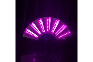Luckxing Faltbare Fächer Handfächer, Led Leuchtender Chinesischer Lüfter Led Leuchtet Großer Faltventilator Handfaltventilator Aus Nylongewebe Batteriebetriebene Chinesische Leuchtende Handfächer
