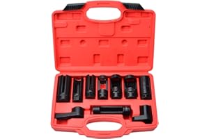Zoomtools 10Pcs O2 Oxygen Sensor Socket Set Lambda Sensor Removal Tool Set Oil Pressure Sending Unit Removal Kit