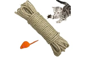 Yangbaga Cat Scratching Post Sisal Rope Replacement - 1/4 Inch - Natural Fiber and Color