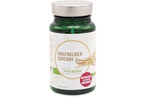 Naturlider - Ginseng Coreano - Panax Ginseng Raiz - Mejora la Concentración, Memoria y Resistencia Atlética - 60 cápsulas