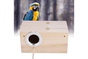 Mxtech Boîte d'accouplement pour perroquets, nid d'oiseau, 9,6 x 5,1 x 5,1 Pouces pour Perroquet Perruche(Left Opening)