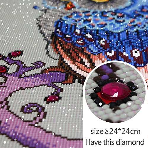 RunFar Eule Design DIY 5D Diamant Malerei Stickerei Diamond Kreuzstich Painting Heim Room Decor (A) - 5