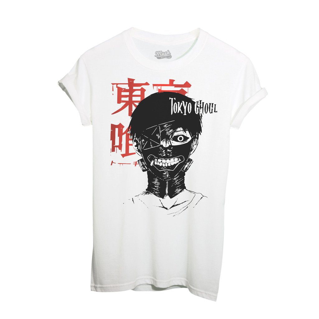 MUSH-T-Shirt-Tokyo-Ghoul-Kaneki-Cartoon-by-Dress-Your-Style-Damen-S-Wei