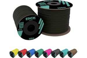 EdcX 2 mm Nylon Paracord 275 (50 et 100 m) - Corde 100% Nylon, Corde 3 brins, Corde Nylon 2 mm en Plusieurs Couleurs (Army Green, 100 m)
