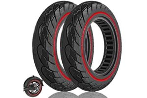 Felixstory 2PCS Pneu Plein 10x2.125 pour Xiaomi M365/Pro/Pro 2 Gotrax GXL/XR Trottinette Electrique,Anti Dérapant Anti Crevaison Solide 10x2 Pouces Avant/Arrière Rouge