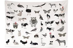 Ulticool - Appeso a Parete Decorazione - Animali Tigre Nero Bianca Asilo - Wall Art Tapestry - 200 x 150 cm - Grande Murale Manifesto - Accessori Casa Soggiorno Camera da Letto Soffitto