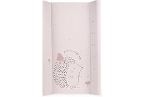KIKKA BOO KikkaBoo Wickelauflage Abwaschbar 80x50 cm HEDGE-HUGS, Für Babys, Wasserdicht Und Hygienisch, Weiche PVC-Oberfläche, Gepolstert, Für Wickeltisch Oder Kommode, Rosa
