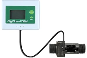 VYAIR 1.5 to 25.0 litres/minute DigiFlow 6710M-44 Digital Micro Flow Totalizer (Count Up) and Flow Rate Meter with 1/2" BSP Connections