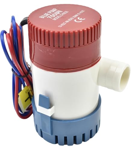 Pompe à Eau De Cale 12V 500 GPH - Pompe De Bilge Marine Avec Turbine Semi-Ouverte