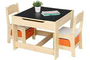 TactFire Table Enfant avec Chaise de Rangement, Bureau Enfant Amovible, Table multifonctionnelle Pouvez Dessiner et écrire, Convient aux Enfants d'âge Scolaire pour Chambre Enfant, École