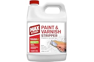 Max Strip Paint & Varnish Stripper 32oz - Paint Stripper for multiple layers of acrylic, latex, oil & water-based paints, varnishes. For wood, metal, masonry, plaster, tile, molding.