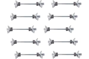 GEFONG Pernos de Conector de la Encimera M6 Longitud 120mm Acero Galvanizado Muebles de Cocina Tornillos de Conexión para Unión Reprimición y Fijación 10 Piezas