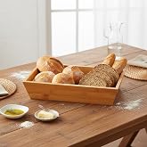 Deconox Bambu Ekmek Sepeti ve Sunumluk (33x15x7 cm) | Doğal Ahşap Modern Meyve, Sebze ve Servis Sepeti | Antibakteriyel ve Şı