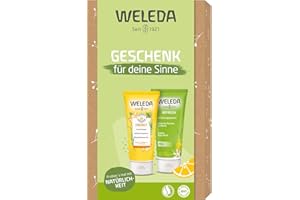 WELEDA Bio Geschenk Set ENERGY 2023 - Naturkosmetik Geschenkbox Pflegeset bestehend aus Aroma Shower Energy Duschgel und Refresh Citrus Dusche. Optimal zur täglichen Gesicht- und Körperpflege