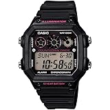 Casio Men's AE1300WH-1A2V Black Resin Quartz Watch with Digital Dial