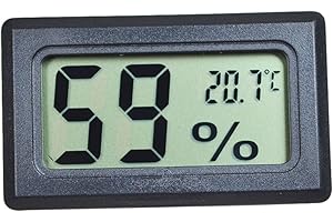 Szaerfa Digital LCD Thermomètre Hygromètre Température Humidité -50~70 ℃ 10% ~ 99% RH (Noir)