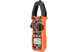 Aicevoos Pinza Amperimétrica CA/CC, 6000 Cuentas Pinza Multímetro para Medir Voltaje & Corriente CA/CC, Temperatura, Continuidad, NCV, Diode, con Linterna, Luz de Fondo, Mandíbula en Forma de D