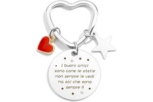 BOMEON Regalo Amica Amico,Portachiavi Amicizia Amici Amica, Regali Migliore Per Amica Amiche, Originali Idee Regalo Amiche Natale Valentino Compleanno Casa Nuova Anniversario Pasqua Sorella Portachiave