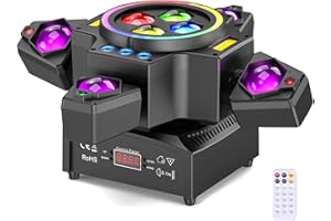 KRIDERISH 150W Lyre LED avec Télécommande,Jeux de Lumière RGBW Lumière de Scène pour Disco Bar Mariage Concert Club Noël