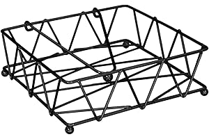 THE HOME DECO FACTORY CMKA2476 SERVILLETERO Alambre C/Solapa, Metal, Negro, Talla única