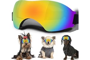 NICERINC PET Winproof Small Dog Puppy Sunglasses with UV Protection, Adjustable Strap, Suitable for Dogs Eyes Protection