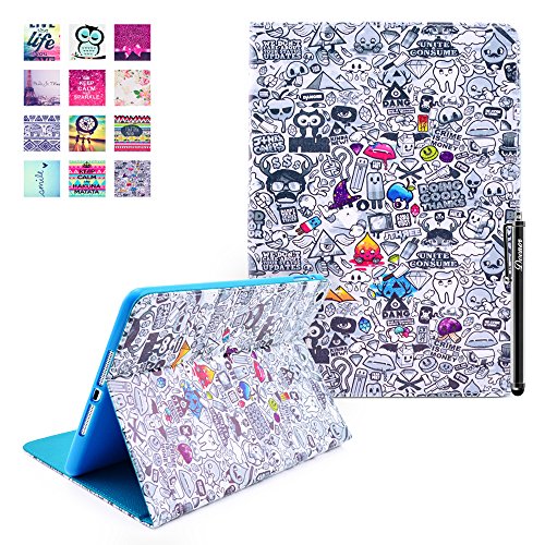 iPad Air Hülle, Deenor Vintage Painting Style Pattern PU Leder Abdeckung Stand Flip Schutzhülle Hülle für Apple iPad Air (2013 Version). (Vintage Painting)
